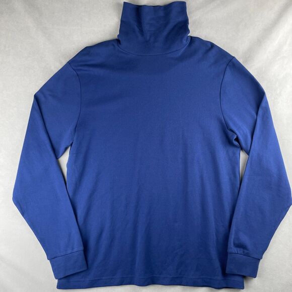 Original Penguin Munsingwear Turtleneck Shirt Men L Blue Long Sleeve Logo Preppy - Picture 3 of 8